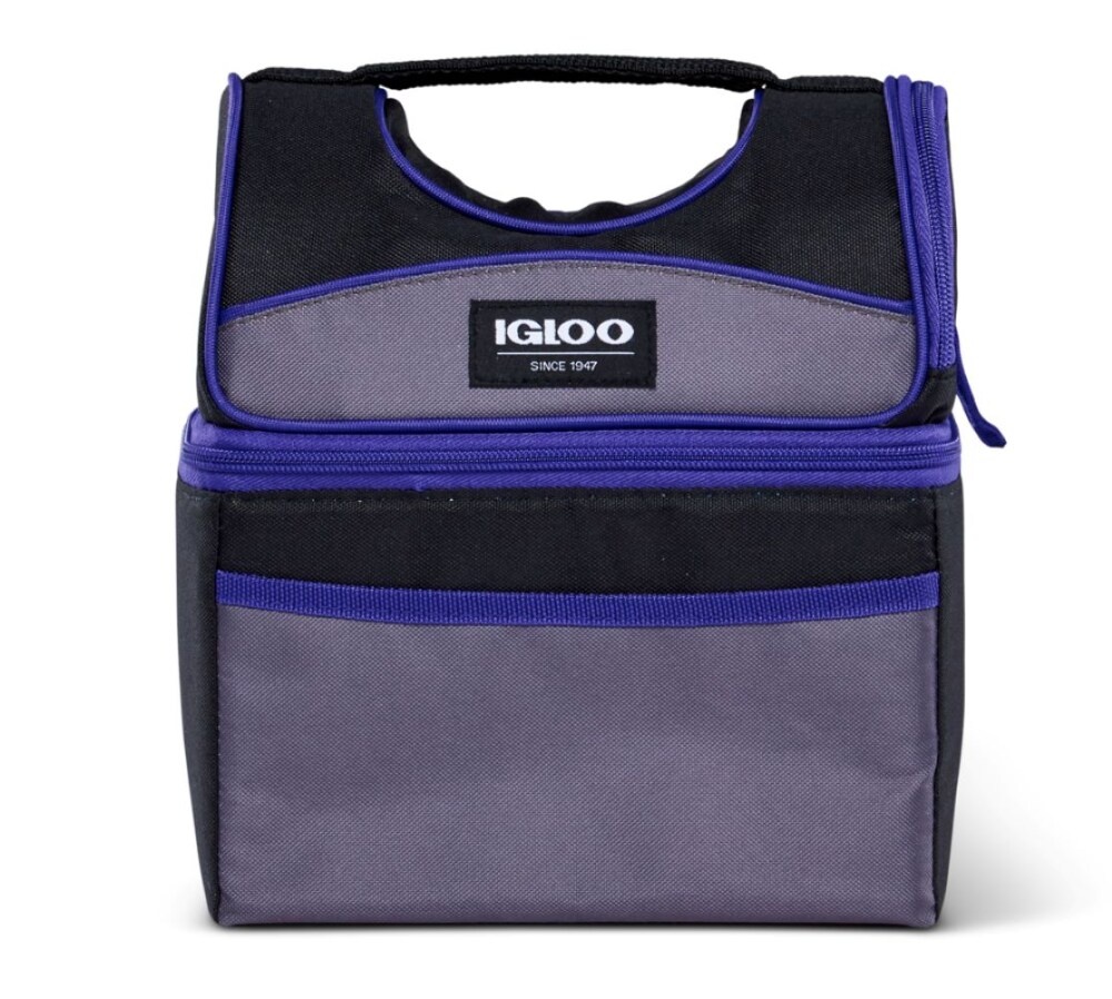 slide 1 of 1, Igloo Playmate Lunch Bag - Violet Indigo/Black/Gray, 1 ct