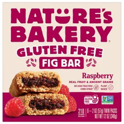 Nature's Bakery Raspberry Gluten Free Fig Bars, Snack Bars, 6 Ct