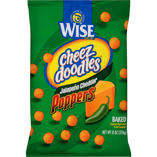 slide 1 of 1, Wise Jalapeno Poppers Cheez Doodles, 8 oz