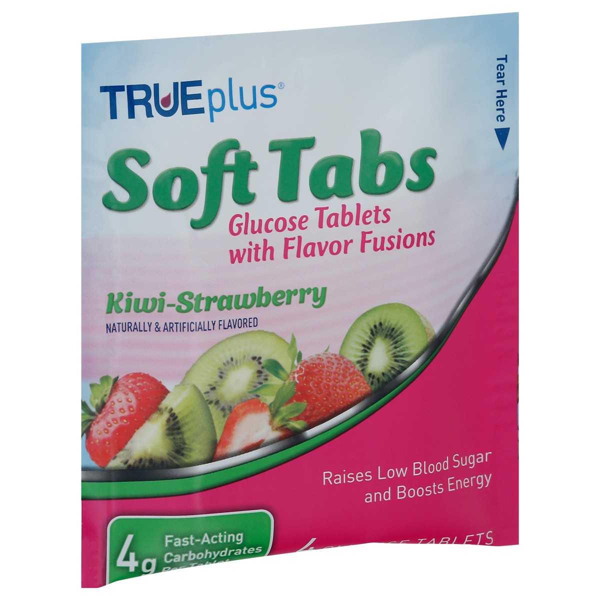slide 4 of 9, TRUEplus Soft Tabs Kiwi-Strawberry Glucose Tablets 4 ea, 4 ct