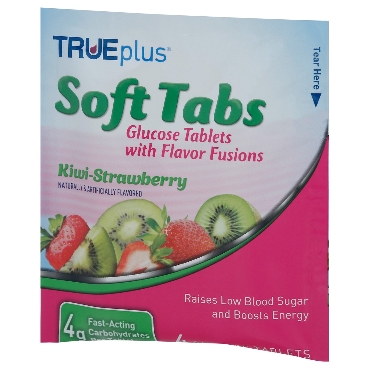slide 8 of 9, TRUEplus Soft Tabs Kiwi-Strawberry Glucose Tablets 4 ea, 4 ct