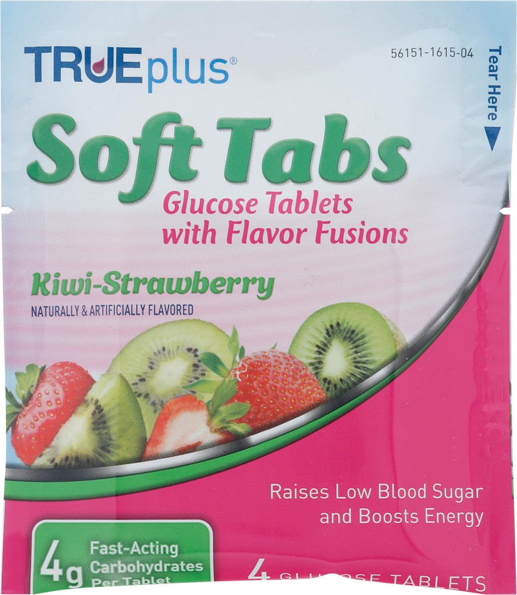 slide 9 of 9, TRUEplus Soft Tabs Kiwi-Strawberry Glucose Tablets 4 ea, 4 ct