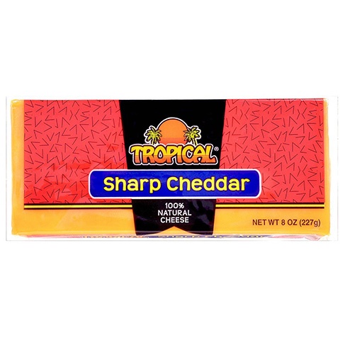 slide 1 of 1, Tropical Sharp Cheddar Cheese, 8 oz