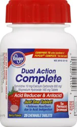 Kroger Dual Action Complete Berry Acid Reducer & Antacid Chewable Tablets