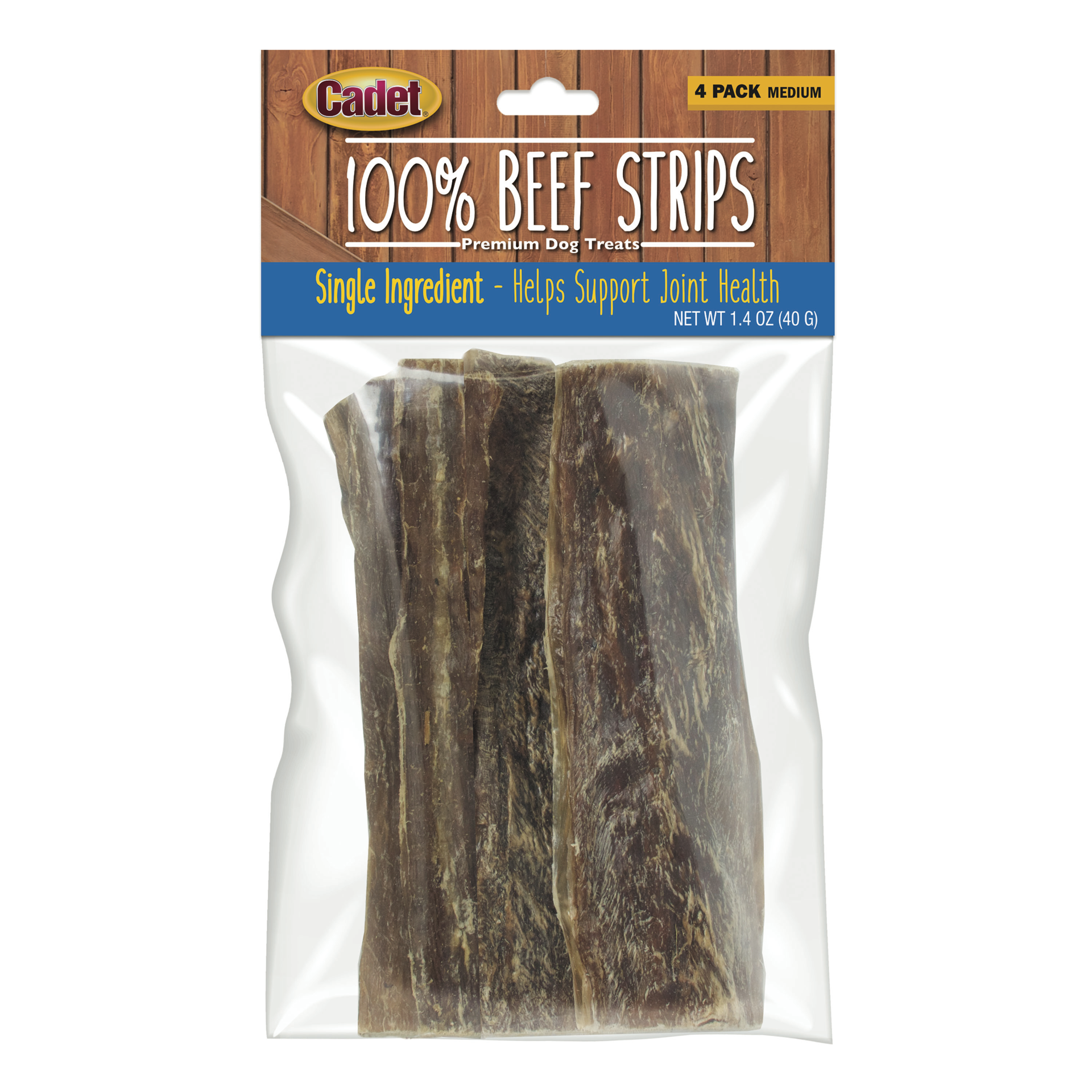 slide 1 of 7, CADET 100% Real Beef Strips for Dogs (4 Count), 4 ct