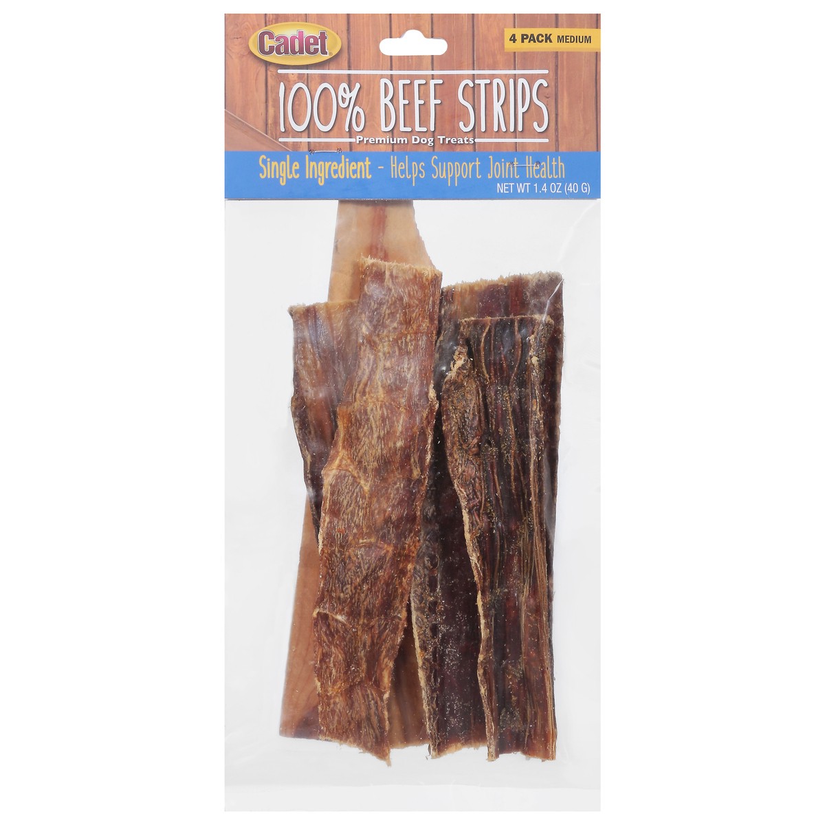 slide 1 of 7, Cadet 100% Beef Strip Premium Dog Treats Medium 4 Pack, 4 ct