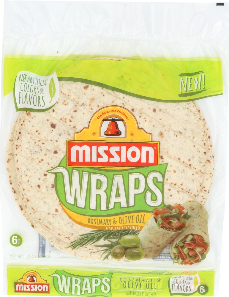 slide 1 of 1, Mission Sun-Dried Tomato Basil Wraps, 6 ct