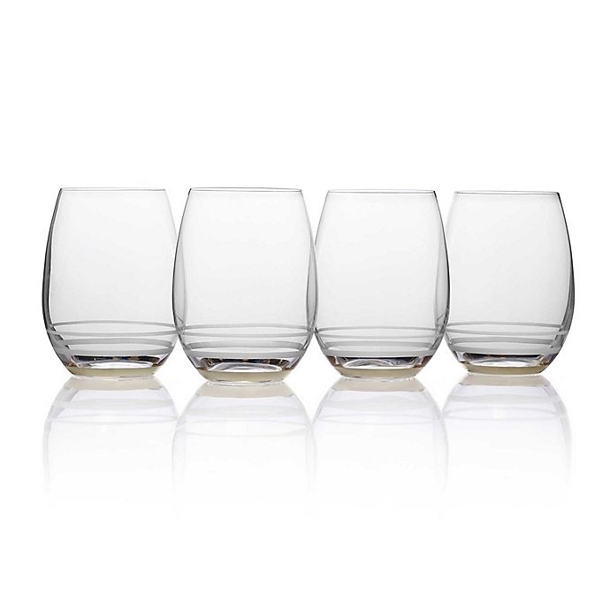 Mikasa Lux Stemless Wine Glasses Platinum 4 Ct Shipt 0928