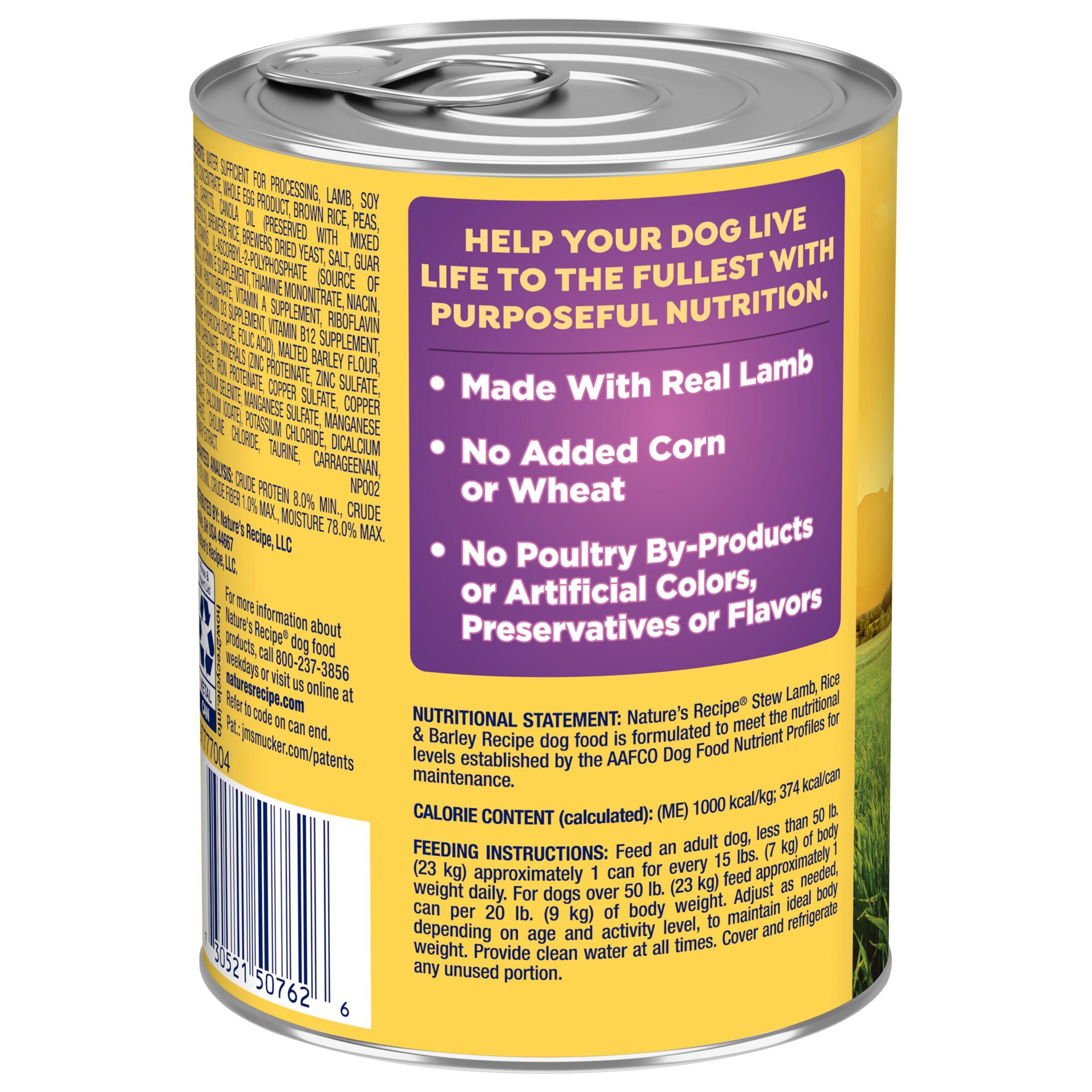 slide 7 of 10, Nature's Recipe Nature''s Recipe Stew Lamb, Rice & Barley Recipe Wet Dog Food, 13.2 oz. Can, 13.2 oz