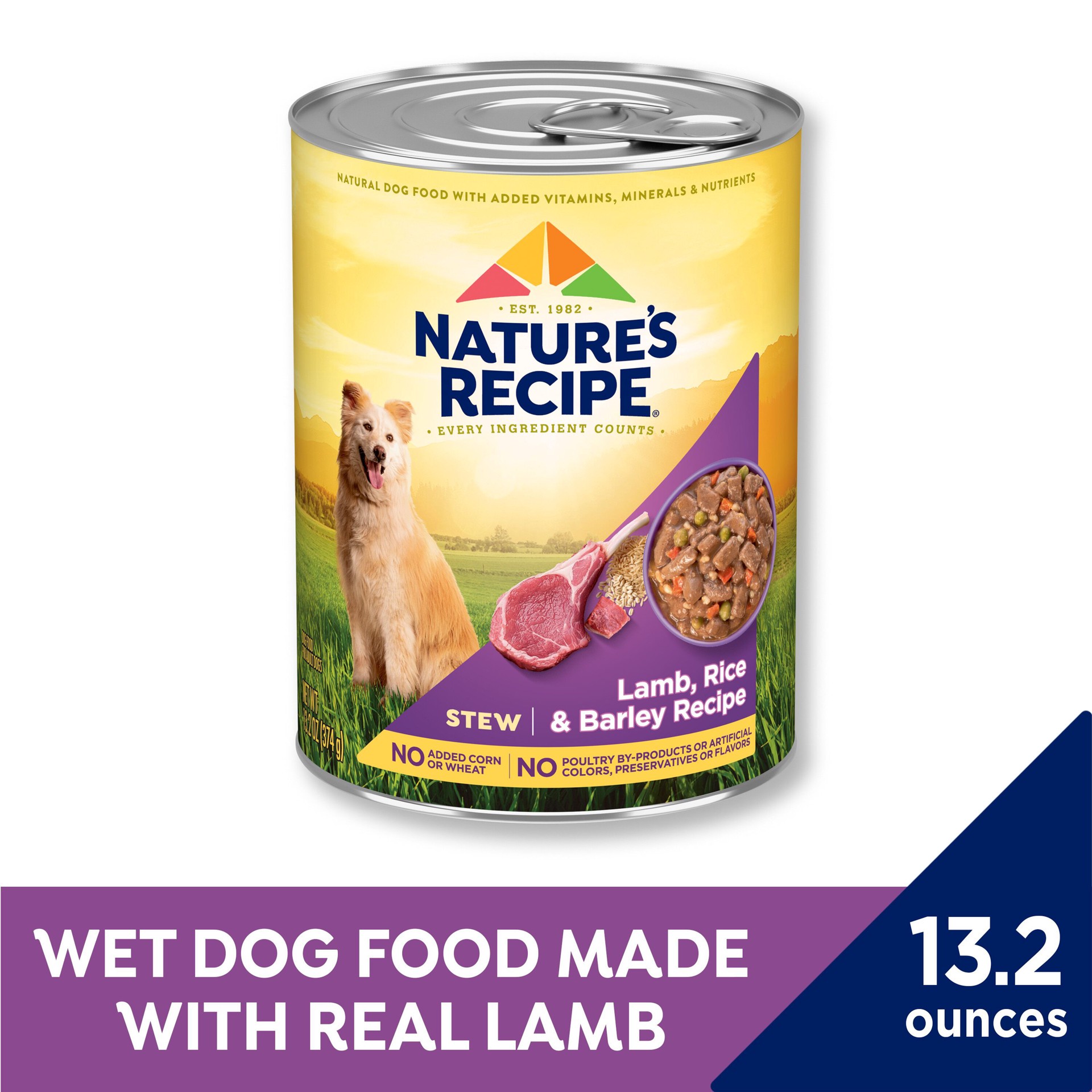 slide 9 of 10, Nature's Recipe Nature''s Recipe Stew Lamb, Rice & Barley Recipe Wet Dog Food, 13.2 oz. Can, 13.2 oz