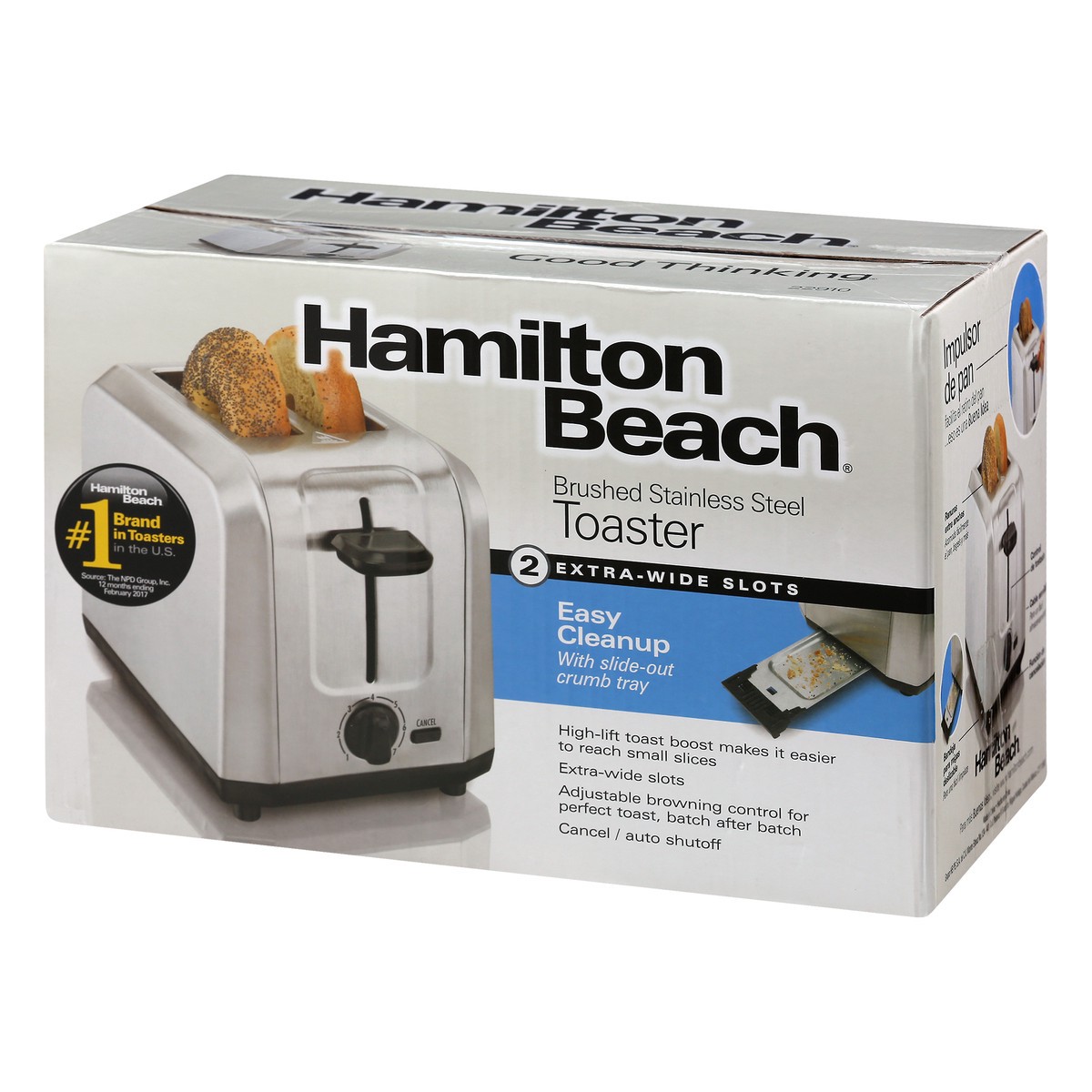 slide 3 of 9, Hamilton Beach T110 Stainless Steel Brushed Toaster 1 ea, 1 ct