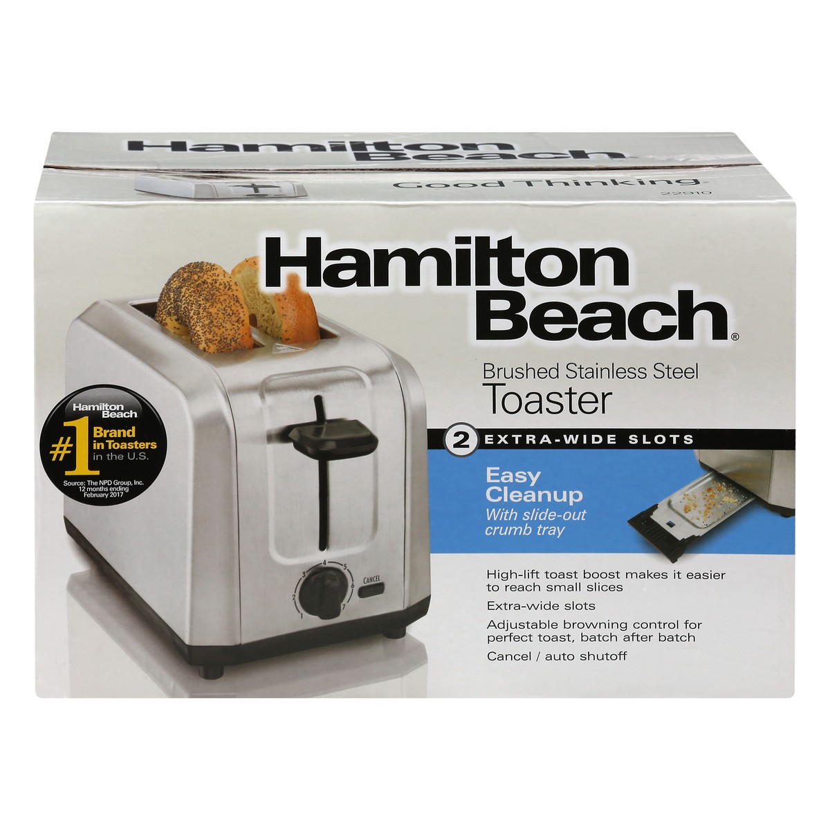 slide 1 of 9, Hamilton Beach T110 Stainless Steel Brushed Toaster 1 ea, 1 ct