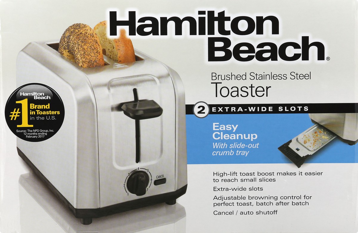 slide 1 of 9, Hamilton Beach T110 Stainless Steel Brushed Toaster 1 ea, 1 ct