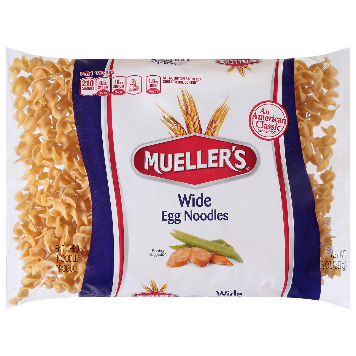 slide 1 of 9, Mueller's Wide Egg Noodles 8 oz, 8 oz