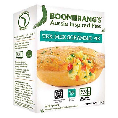 slide 1 of 1, Boomerang's Tex-Mex Scramble Pot Pie, 6.5 oz