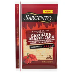 Sargento Natural Slices Carolina Reaper Jack Cheese, 10 count, 6.67 oz