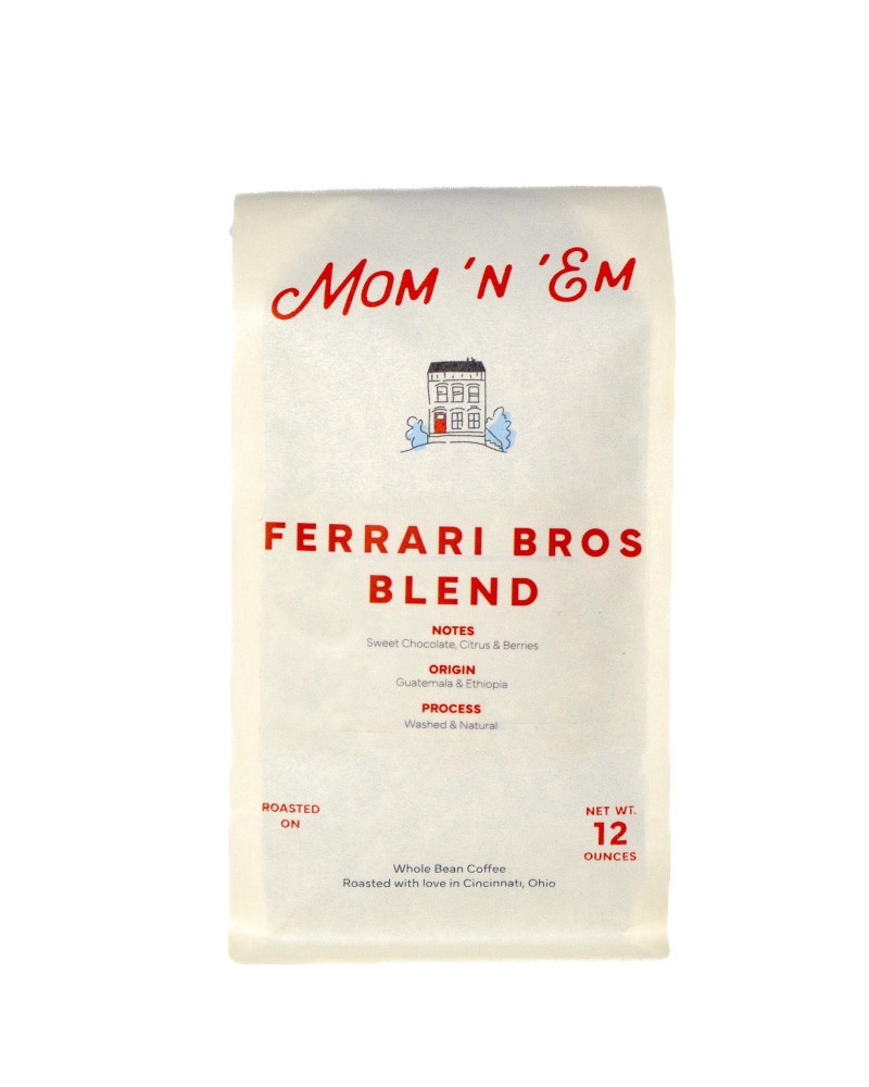 slide 1 of 1, Mom 'n 'em Ferrari Bros Blend Coffee, 12 oz