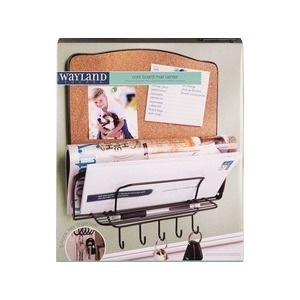 slide 1 of 1, Wayland Square Cork Board Mail Center, 1 ct