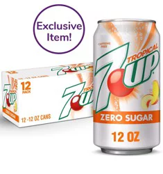 7Up Tropical Zero Sugar Soda Cans - 12 ct; 12 fl oz