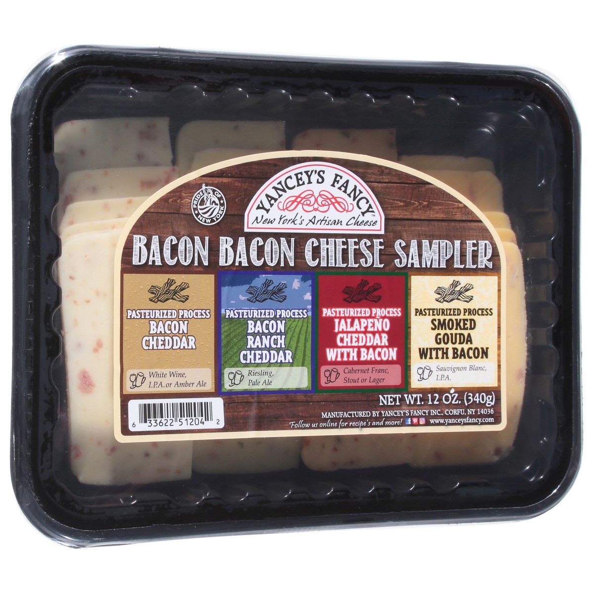 slide 14 of 14, Yancey's Fancy Bacon Bacon Cheese Sampler 12 oz, 12 oz