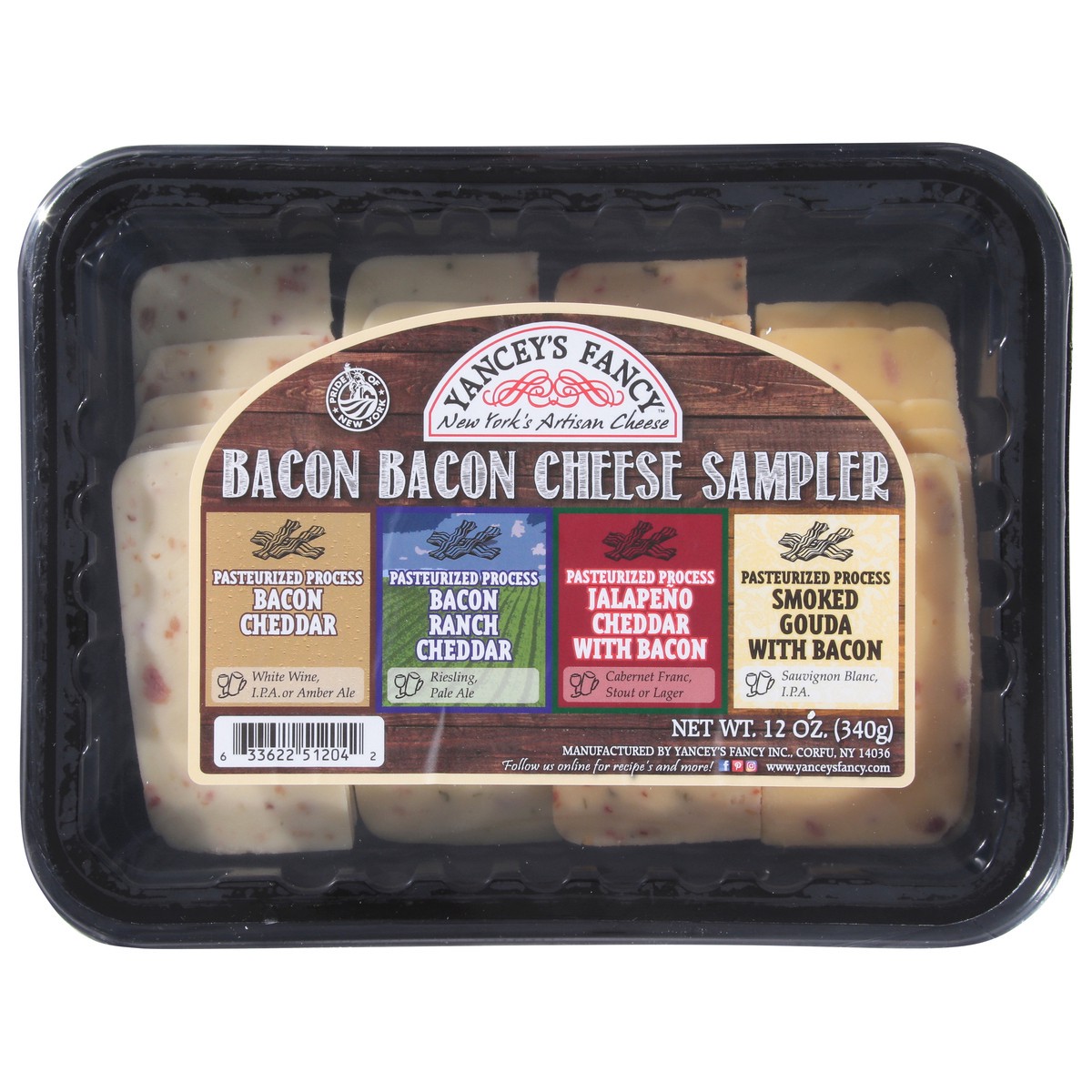 slide 10 of 14, Yancey's Fancy Bacon Bacon Cheese Sampler 12 oz, 12 oz