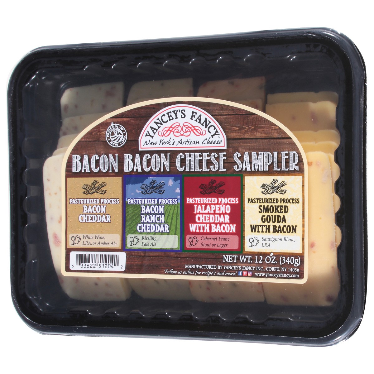 slide 6 of 14, Yancey's Fancy Bacon Bacon Cheese Sampler 12 oz, 12 oz