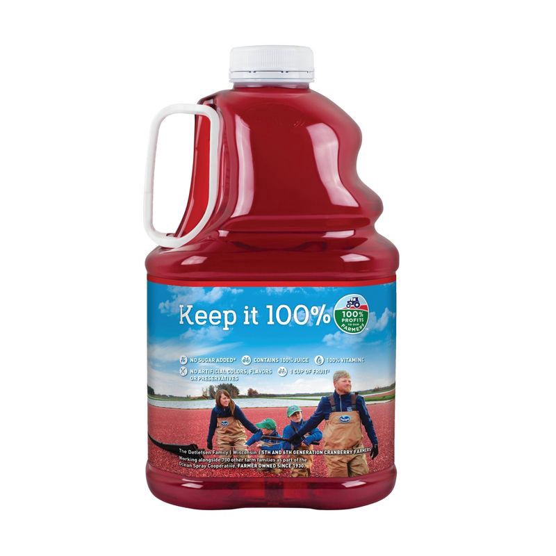 slide 3 of 3, Ocean Spray 100% Juice Blend Cranberry - 101.4 floz Bottle, 1 ct