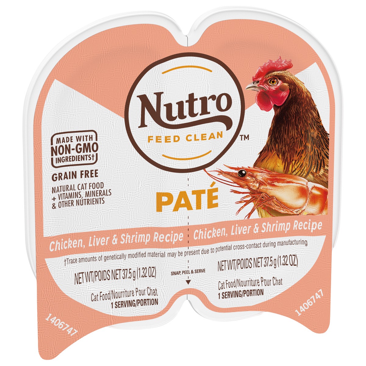 slide 7 of 14, Nutro Feed Clean Pate Chicken, Liver & Shrimp Recipe Cat Food 2 - 1.32 oz Cups, 2.64 Oz