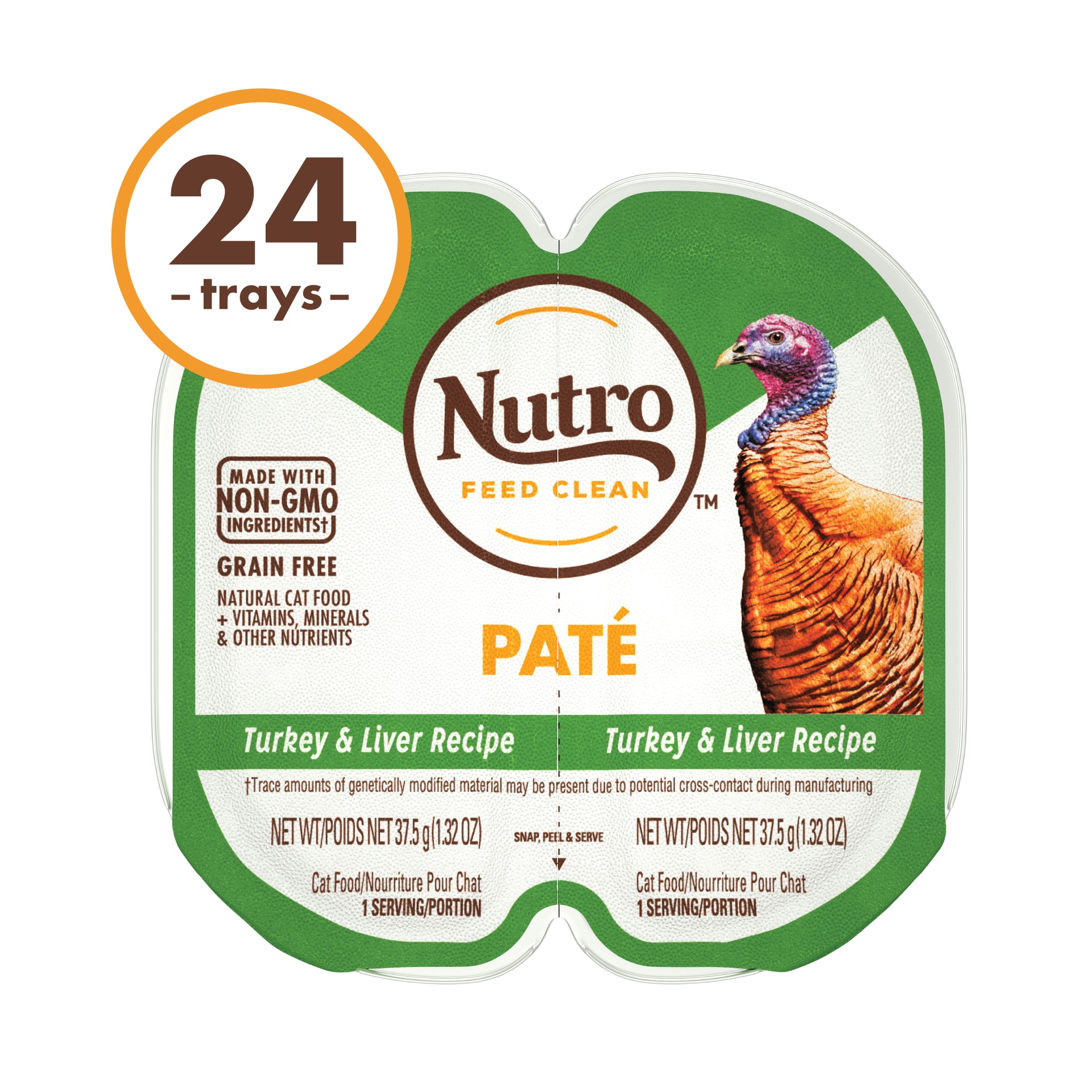 NUTRO Grain Free* Natural Wet Cat Food Paté Turkey & Liver Recipe 2.64