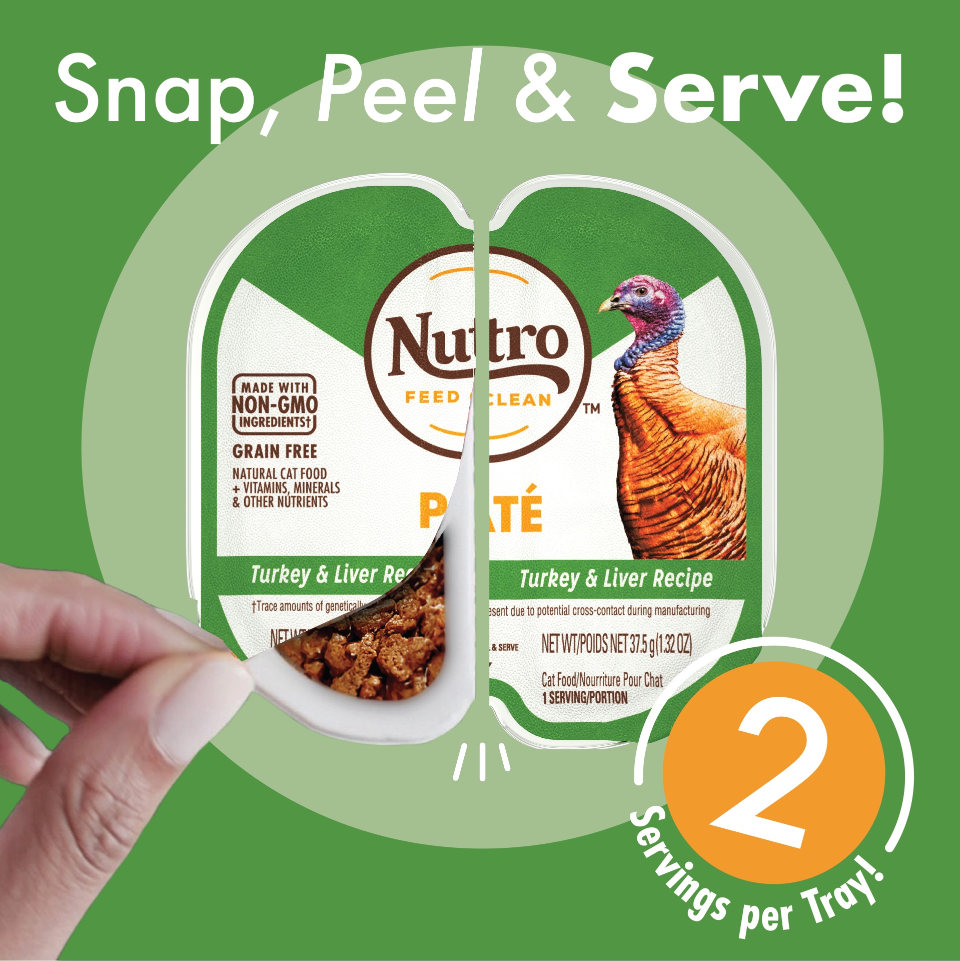 NUTRO Grain Free* Natural Wet Cat Food Paté Turkey & Liver Recipe 2.64 oz Shipt