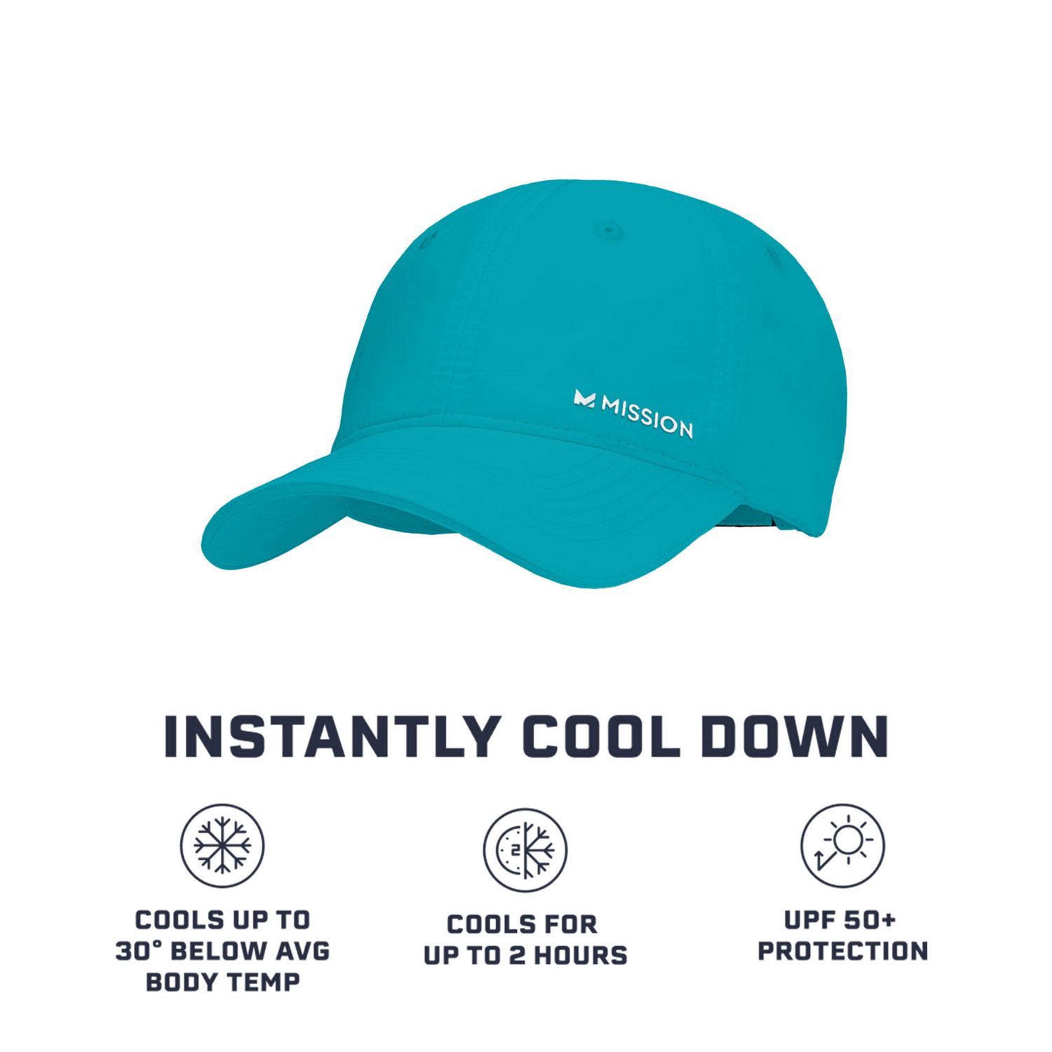 slide 3 of 3, Mission Cooling Performance Hat, Blue Teal, 1 ct