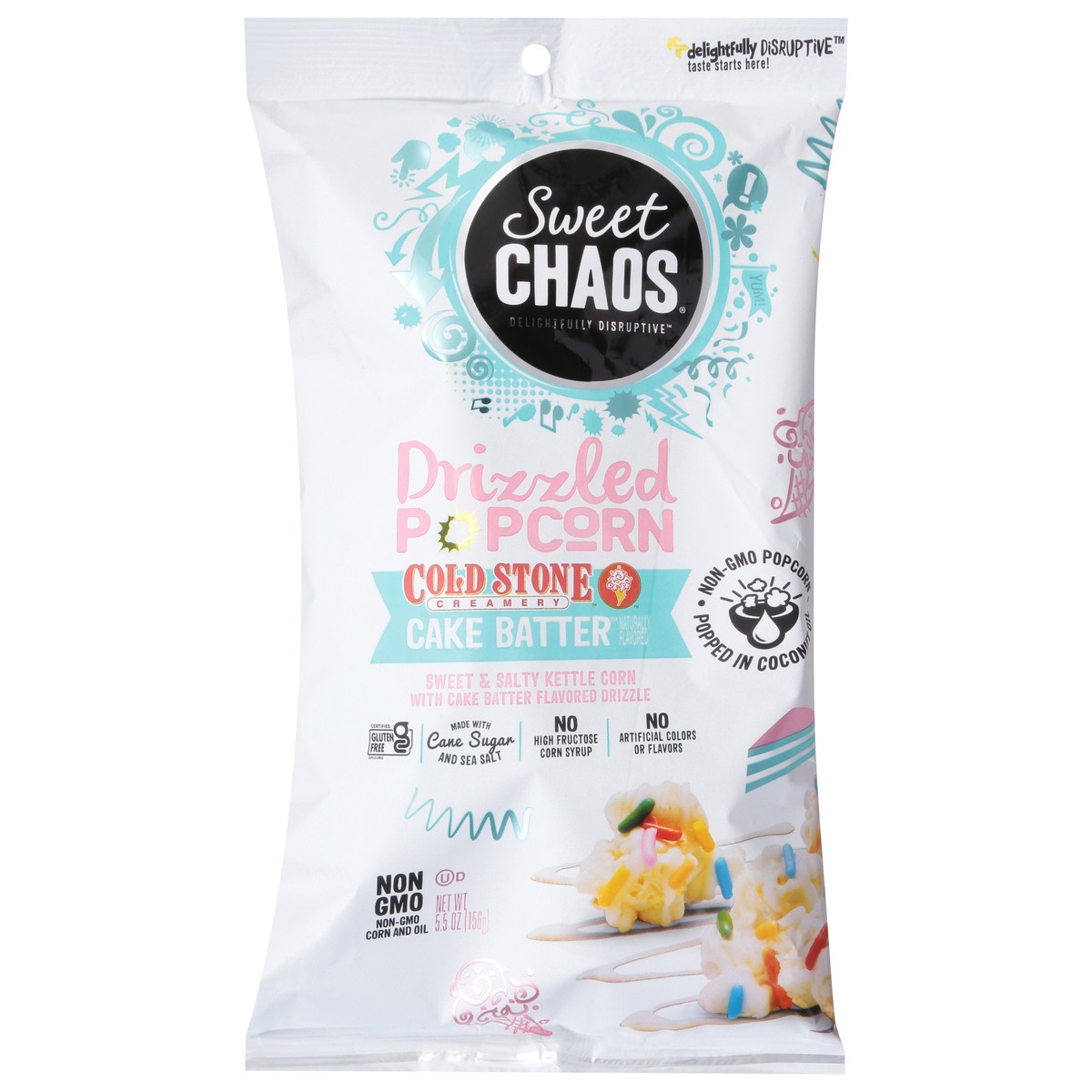 slide 1 of 9, Sweet Chaos Cake Batter Popcorn, 5.5 oz