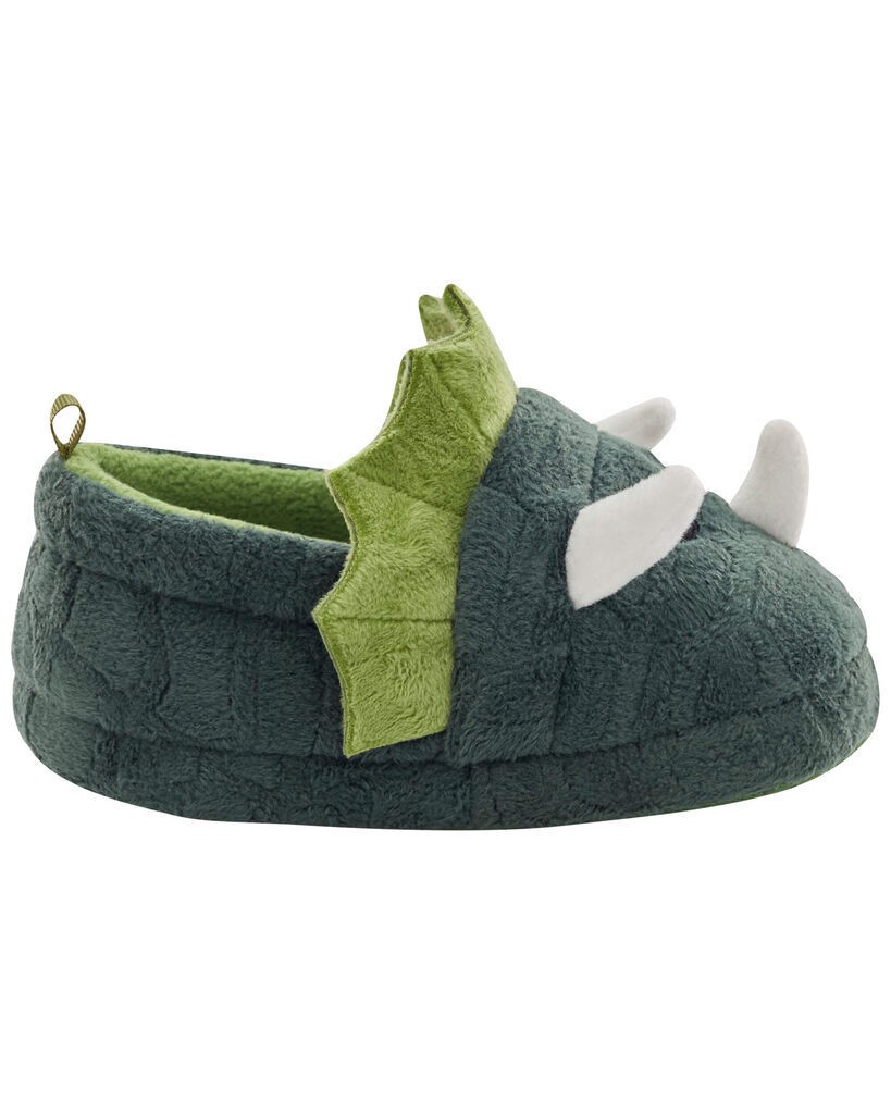slide 3 of 6, Carter's Dinosaur Slippers Green XL, 1 ct
