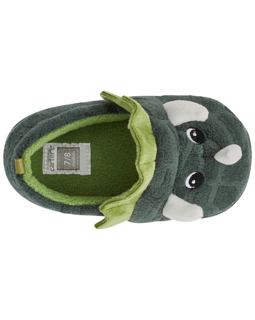 slide 6 of 6, Carter's Dinosaur Slippers Green XL, 1 ct