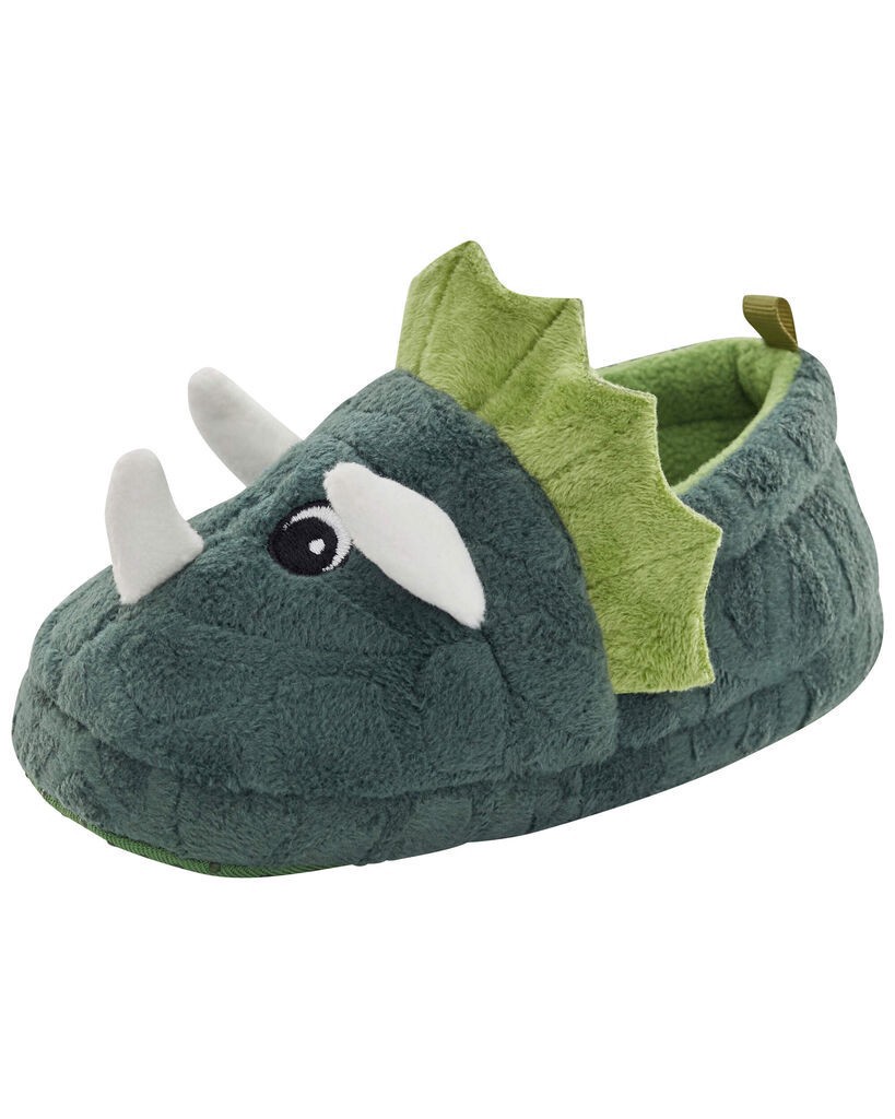 slide 4 of 6, Carter's Dinosaur Slippers Green XL, 1 ct