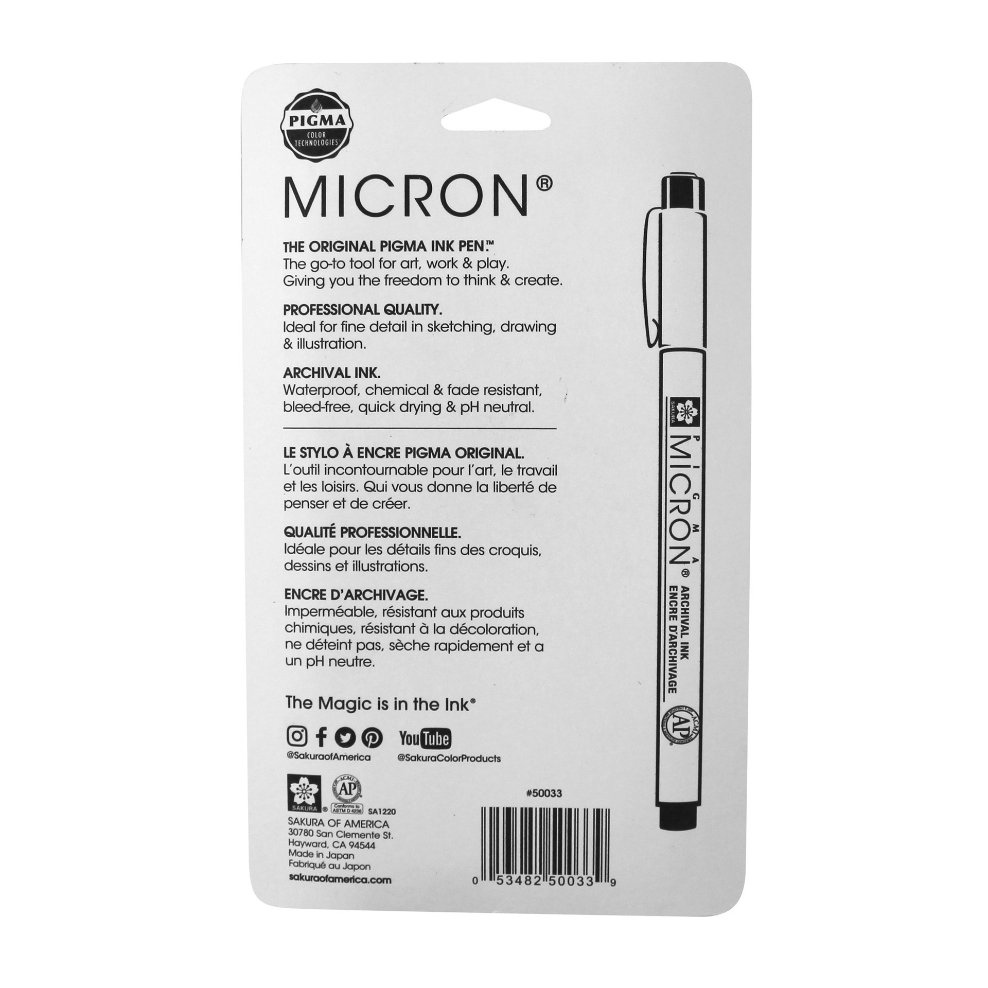 slide 2 of 2, Sakura Micron 003 Micron Extra Fine Line Pens, 6ct., 6 ct