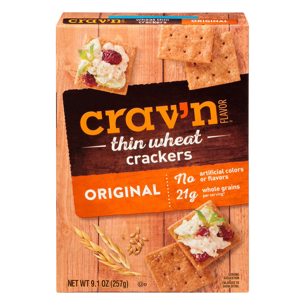 slide 1 of 10, Crav'n Flavor Thin Wheat Original Crackers 9.1 oz, 9.1 oz