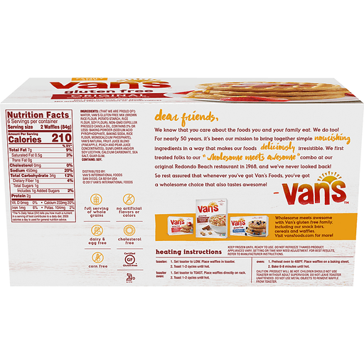 slide 4 of 8, Van's Gluten Free Original Waffles , 18 oz