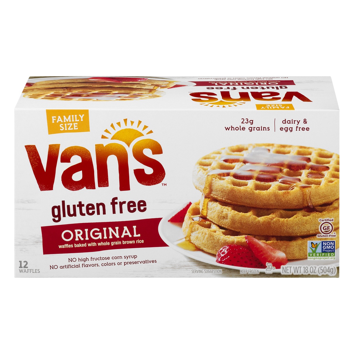 slide 1 of 1, Van's Gluten Free Original Waffles, 18 oz
