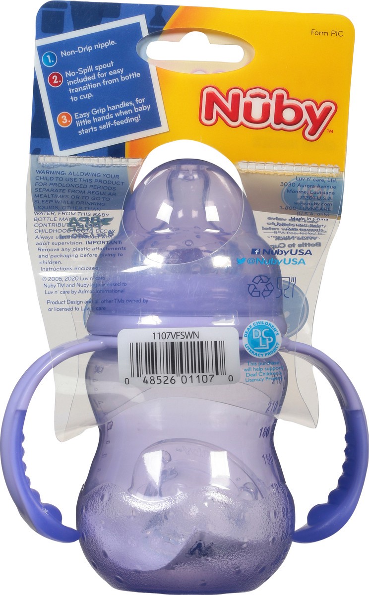 slide 7 of 11, Nuby 3m+ 8 Ounce Wide Neck Bottle-to-Cup 1 ea, 1 ct