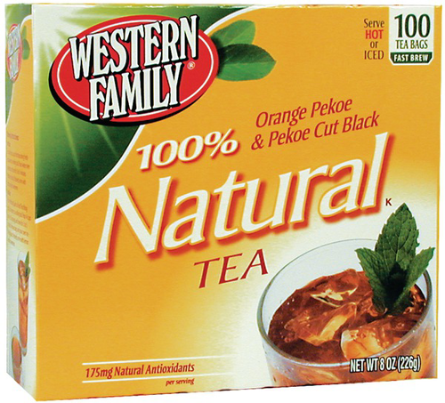 slide 1 of 1, Western Family 100% Natural Tea - 100 ct, 100 ct