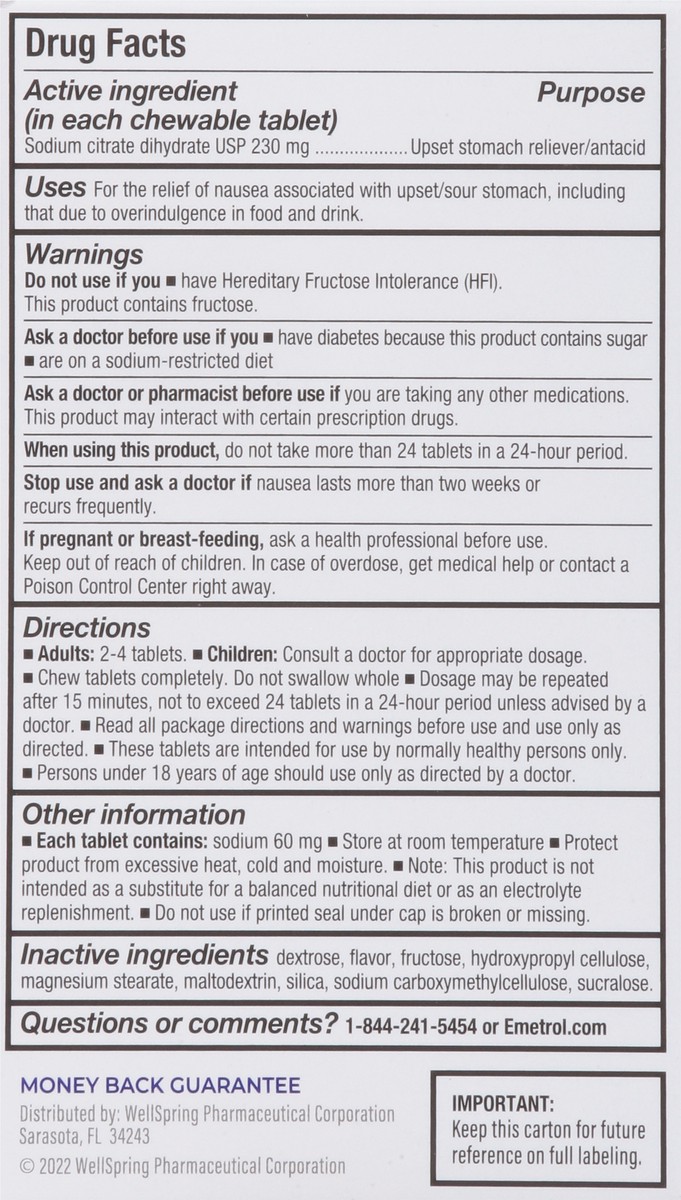 slide 6 of 9, Emetrol Adult Nausea Relief Chewables Lemon Ginger, 42 ct