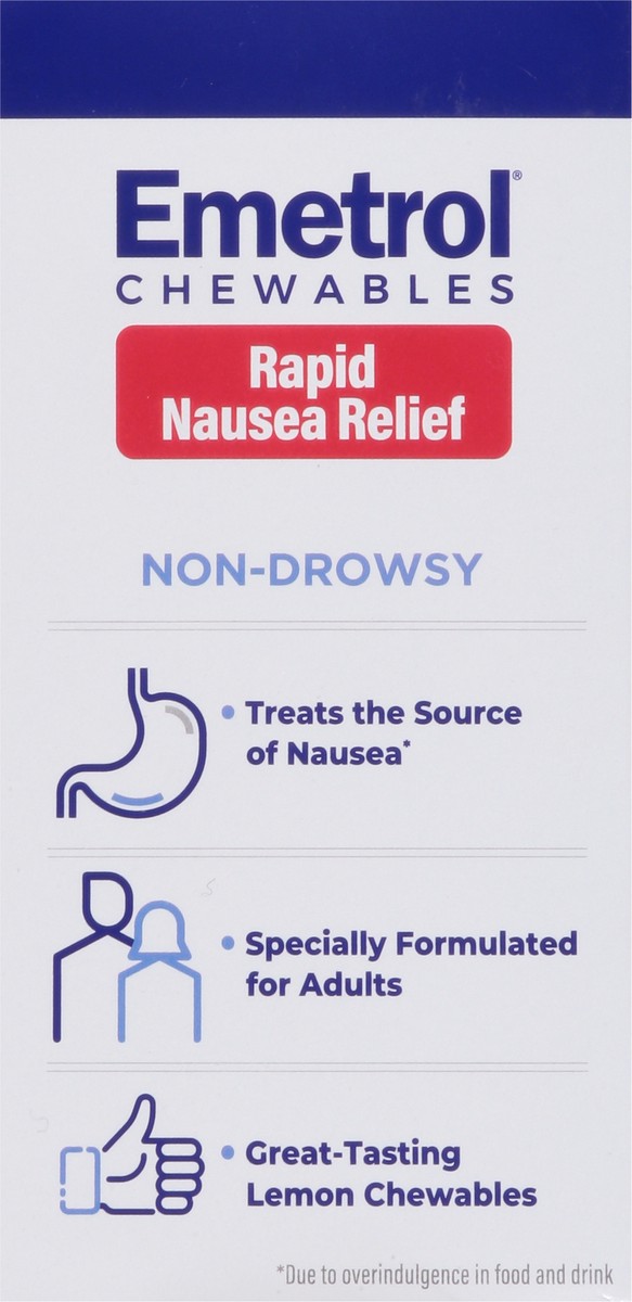 slide 8 of 9, Emetrol Adult Nausea Relief Chewables Lemon Ginger, 42 ct