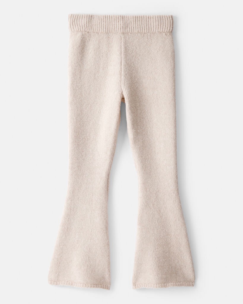slide 2 of 3, Oshkosh Girls Flare Sweater Knit Pants - Ivory Beige 12, 1 ct