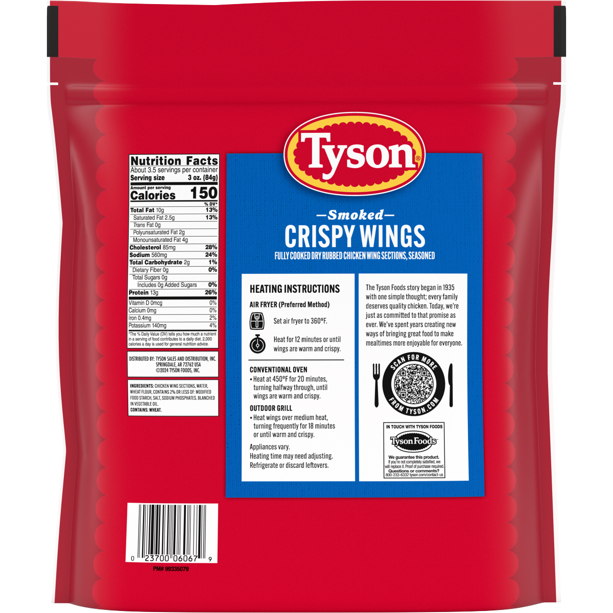 slide 22 of 25, Tyson Frozen Smoked Crispy Wings, 16 oz, 453.59 g