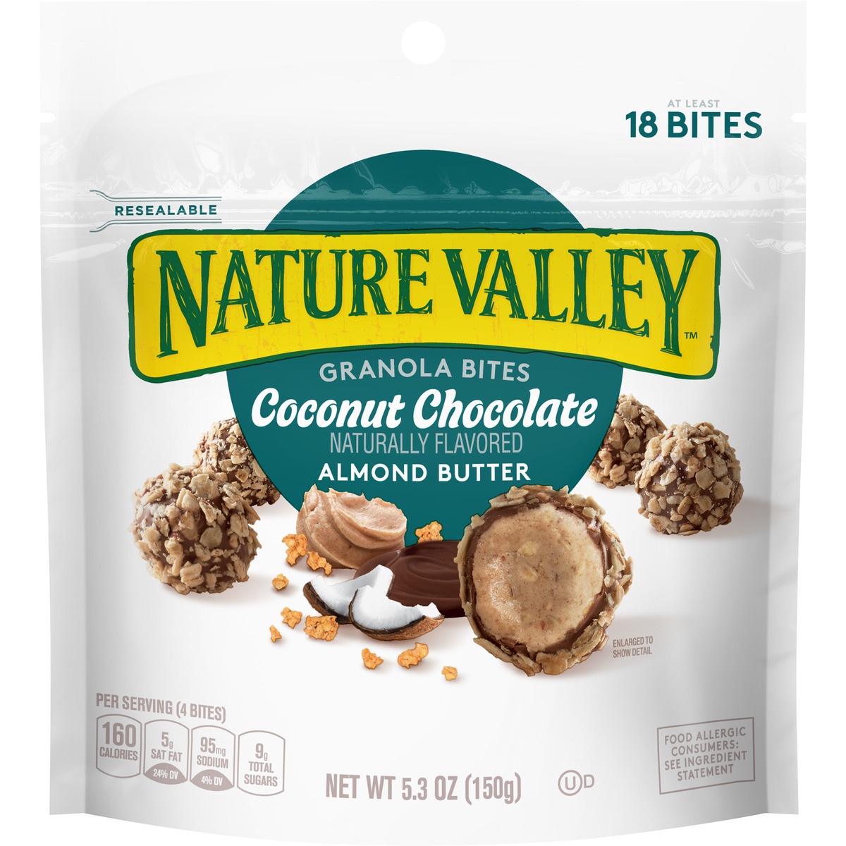 slide 1 of 3, Nature Valley Almond Butter Toasted Coconut Chocolate Granola Bars, 5.3 oz