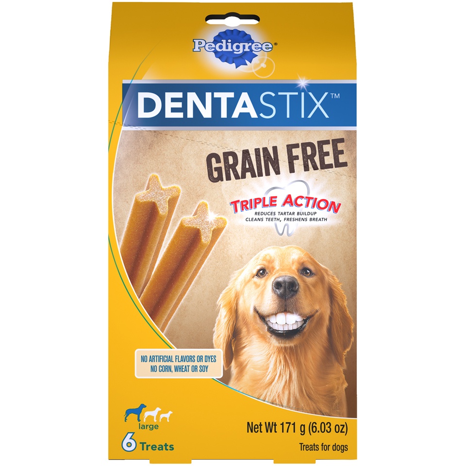 slide 1 of 1, Pedigree Dentastix Grain Free Triple Action, 6 ct