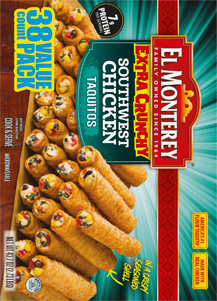 slide 8 of 12, El Monterey Extra Crunchy Southwest Chicken Taquito Value Pack, 38 Count, 38 ct