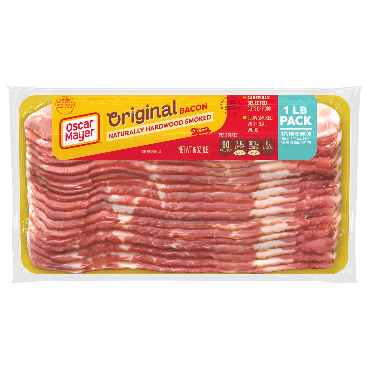 slide 1 of 5, Oscar Mayer 1 lb Pack Original Bacon 16 oz, 16 oz