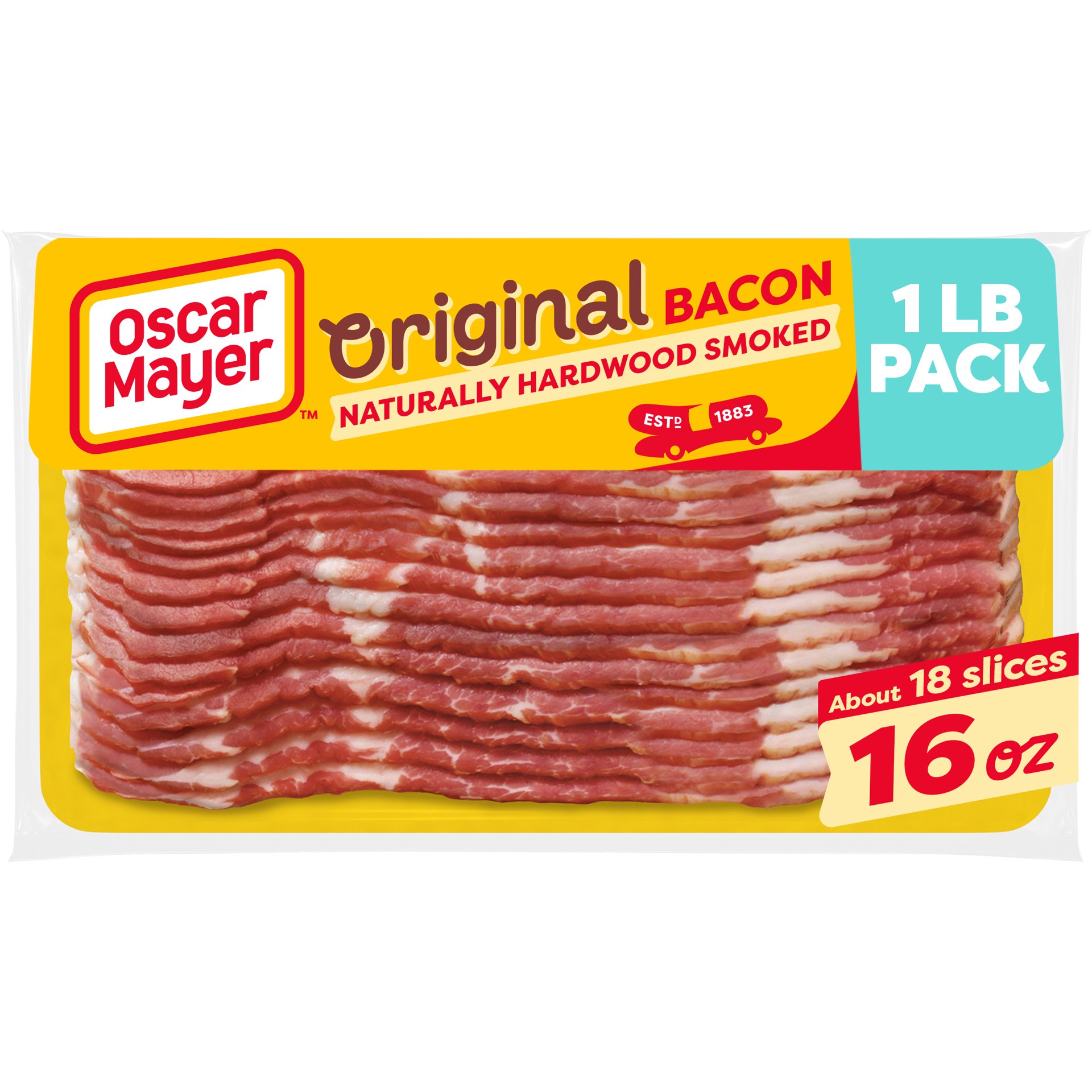 slide 1 of 5, Oscar Mayer Original Naturally Hardwood Smoked Bacon, 16 oz Pack, 16 oz